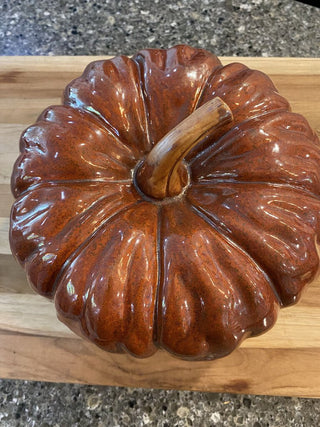 8.5" Ceramic Glazed Pumpkin