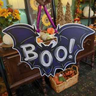 Boo! Bat Halloween Door Hanger