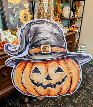 Jack-O-Lantern Pumpkin Halloween Door Hanger