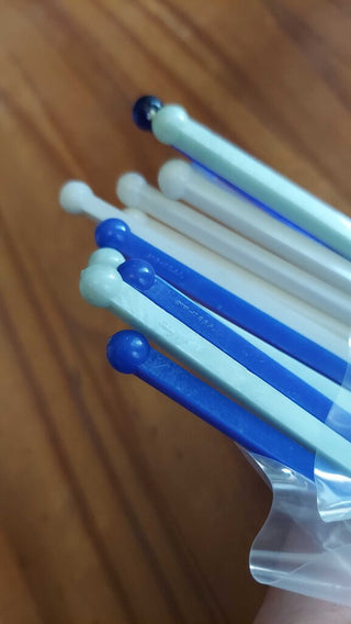 12 vintage swizzle sticks stirrers, barware. blue silver white