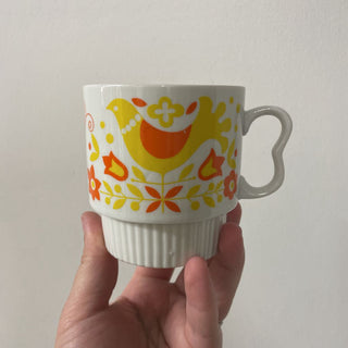 Mid Century Stackable Japan Mug (Orange & Yellow)