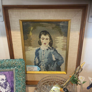 Antique little boy blue needlepoint