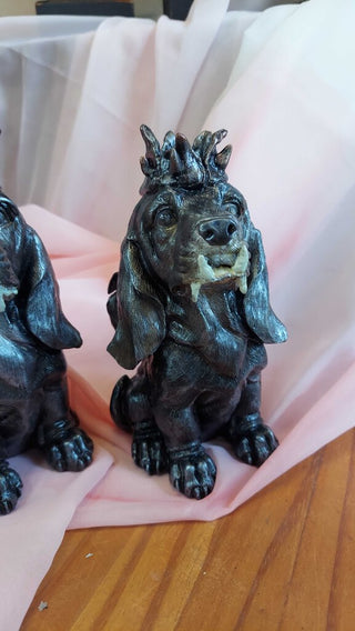 (2) Artist Original - Demon Hounds Tapper Candle holder sculpture art, (SET) FIRM