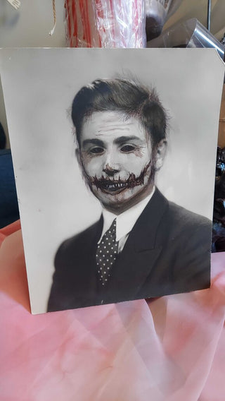 Artist Original overpaint - Demon Vampire - Vintage Photograph