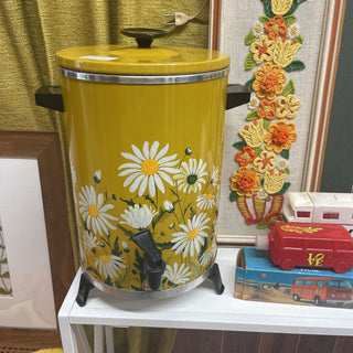 Vintage Sears Automatic Coffee Maker Yellow Flower Daisy 12-30 Cup Party Size