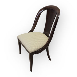 Bernhardt Dining Chairs (set of 4), Wood Chair with Cream colored Upholstered Seat