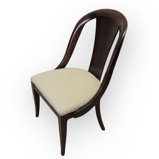 Bernhardt Dining Chairs (set of 4), Wood Chair with Cream colored Upholstered Seat