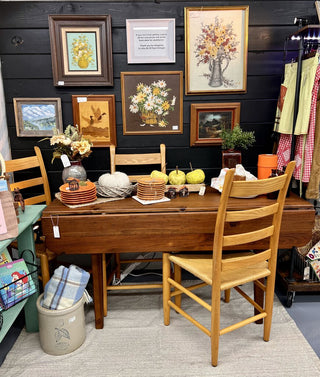 FIRM - Drop Leaf Table AND 4 Ladderback Chairs