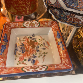 Vintage Blue & Orange Takahashi trinket dish