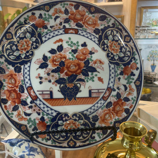 Vintage Blue & Orange Imari Plate