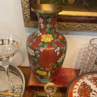 Maroon Cloisonne Vase