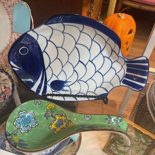 Blue & white Bombay porcelain fish bowl Dansk