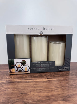 Set of 3 Flameless LED Wax Candles