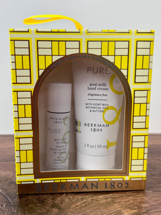 Pure Unscented 2oz Hand Cream & Lip Balm Gift Set