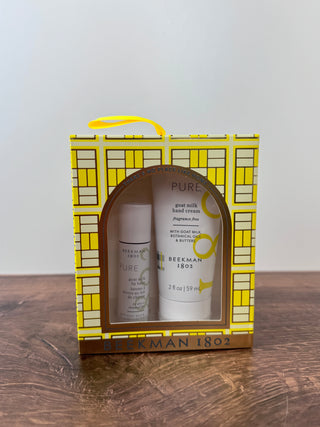 Pure Unscented 2oz Hand Cream & Lip Balm Gift Set