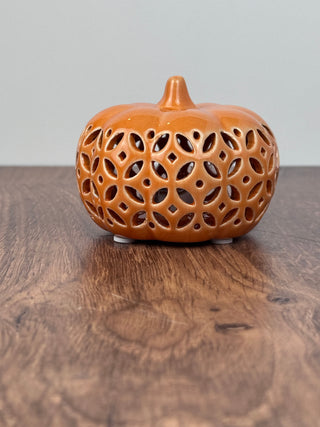 3.5 Inch Orange Ceramic Cutout LED Pumpkin
