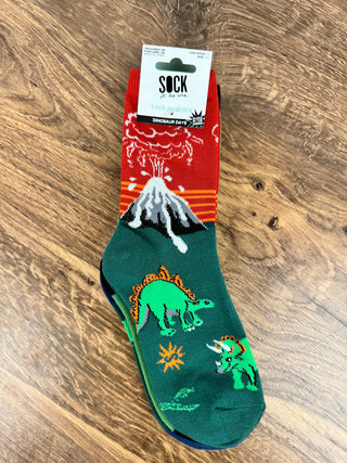 3 Pack Dinosaur Days Junior Crew Sock | Glow in the Dark | Sock it to Me
