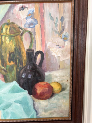 24"Lx20"W Signed Margaret E. Weidert Still Life Oil Painting
