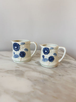 Set of 2 Ceramic Floral Measuring Cups - 1 Cup & 1/2 Cup