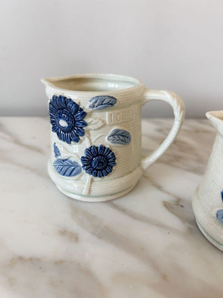 Set of 2 Ceramic Floral Measuring Cups - 1 Cup & 1/2 Cup