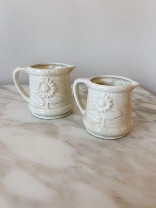 Set of 2 Ceramic Floral Measuring Cups - 1 Cup & 1/2 Cup