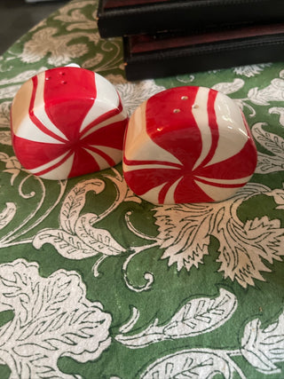 Peppermint salt & pepper shakers