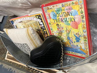 Black Heart Quilted Purse + Strap - New