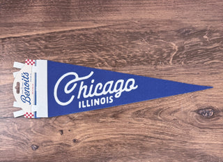Chicago Felt Mini Pennant - Blue