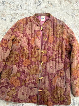 Quilted Floral Maroon Jacket Size M