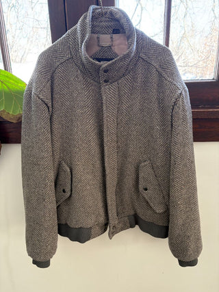Vintage Members Only Herringbone tweed bomber