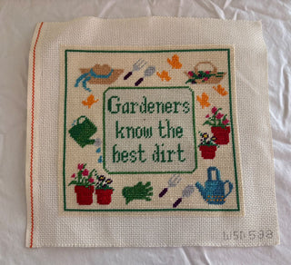 Completed Gardener Needlepoint
