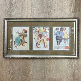Framed Norman Rockwell (3 prints) 22Wx1Dx12H