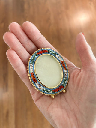 Italian Micro Mosaic Oval Picture Frame