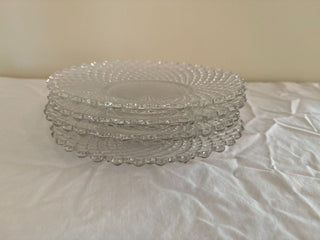 Set 4 Diamond Pattern Glass Plates