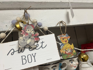 VTG Wood Kitschy Spring/Easter Ornaments