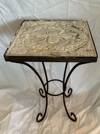 Metal and stone "Bee" embossed table