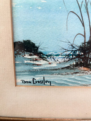 Signed Don Crossley Sand Dunes Watercolor Painting