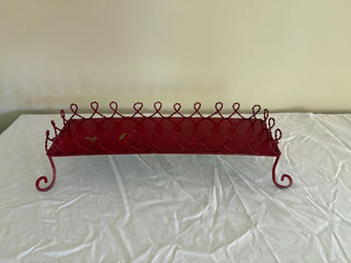 vintage red wire metal shelf