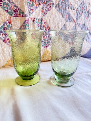 Hazel Atlas Green Glasses set of 2