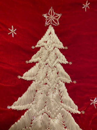Velvet Stocking w\Embroidered Tree Design-2003 Prima Creations Inc.