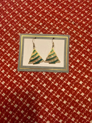 Christmas Tree Filigree Earrings-Pierced-ty