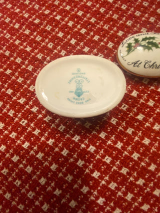 Love and Best Wishes at Christmas Trinket Box-Crown Staffordshire England