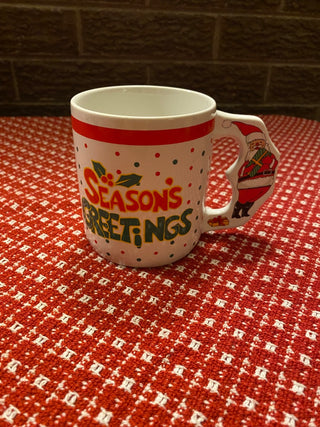 Vtg Season's Greetings Christmas Santa Mug-ty