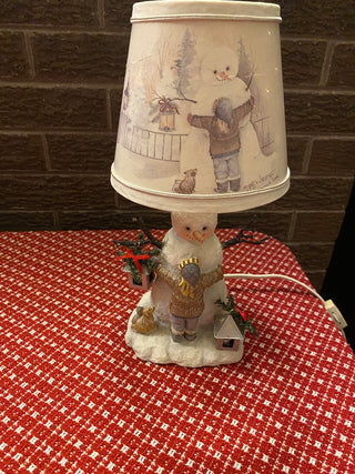 Snowman Love Table Lamp-Signed by Pat Ritcher-A Homestead Shoppe Inc