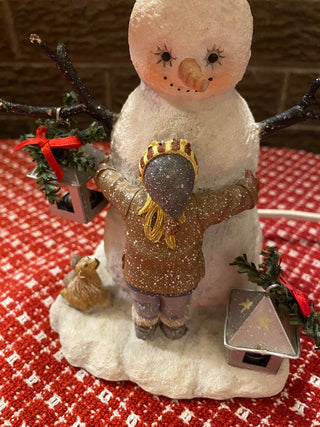 Snowman Love Table Lamp-Signed by Pat Ritcher-A Homestead Shoppe Inc