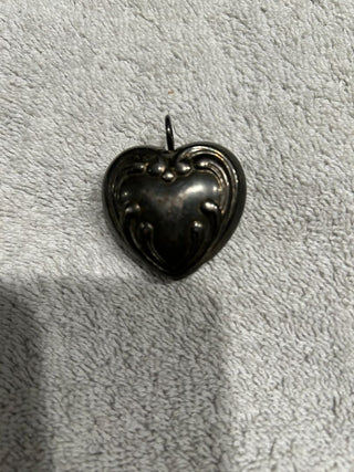 Puffy Heart Charm Sterling Silver