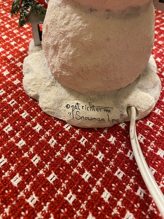 Snowman Love Table Lamp-Signed by Pat Ritcher-A Homestead Shoppe Inc