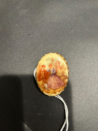 Brooch Painted Porcelain