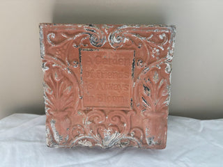 terra cotta 'Garden of Friends' plaque