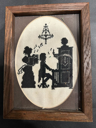 Framed Cross Stitched Silhouette